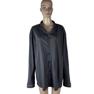 CATHAY PACIFIC Mens Button Up Shirt Size L Charcoal Long Sleeve Organic Cotton